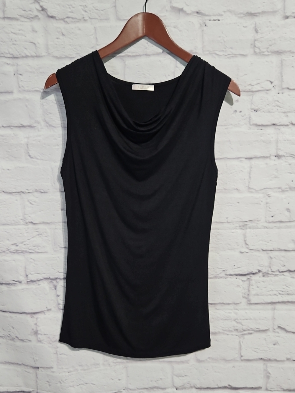 Women's Black Sleeveless Cowl Neck Tank Top